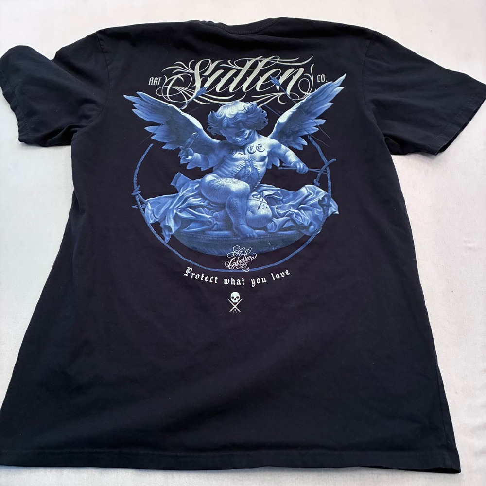 Sullen Art Collective Cherub Graphic T-Shirt Mens Large Black Buckle Exclusive